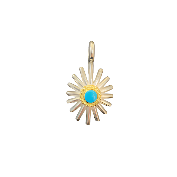 Goros Sea Urchin With Gold Rope Turquoise