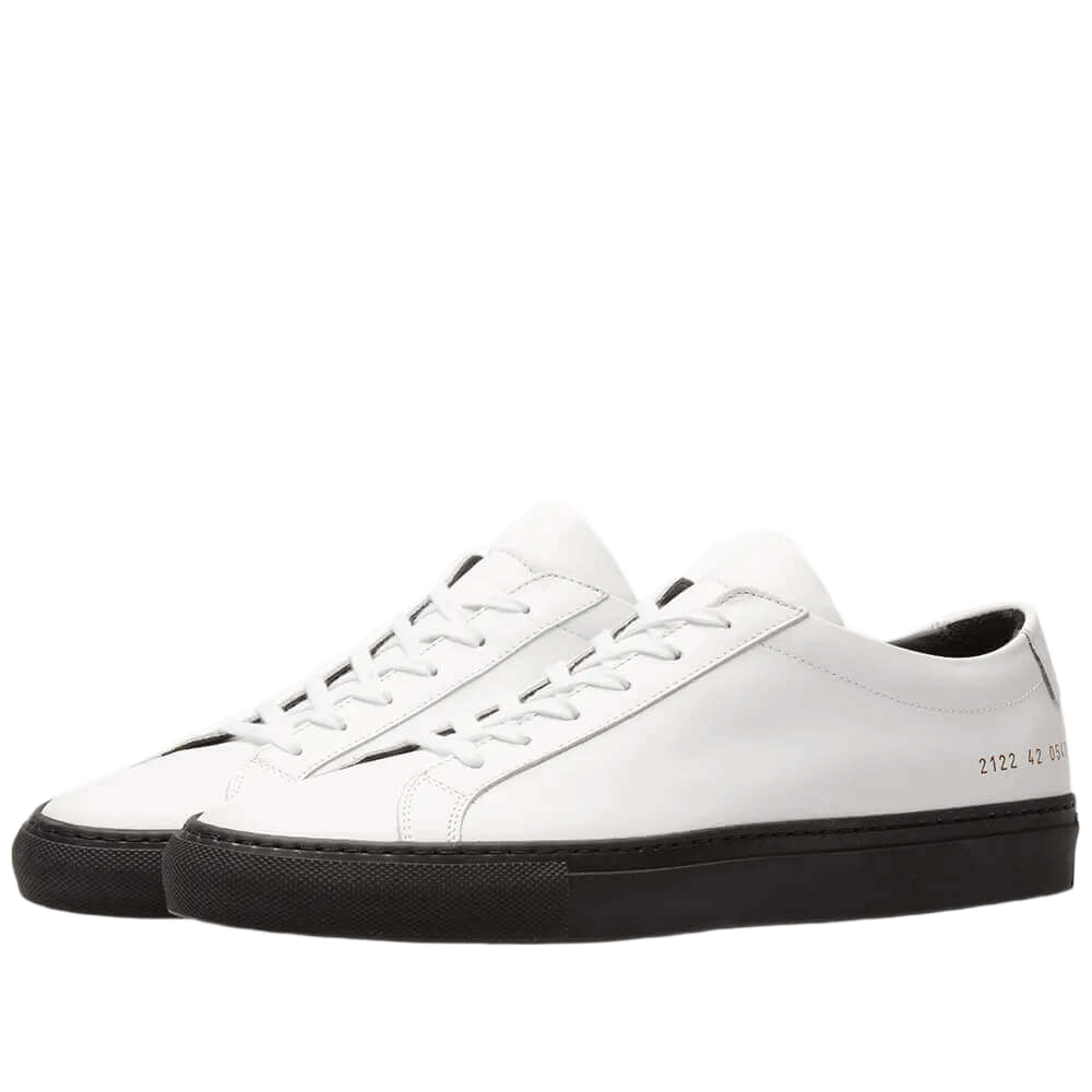 Common Projects Men's Achilles Leather Low-Top Colored Sole Sneakers