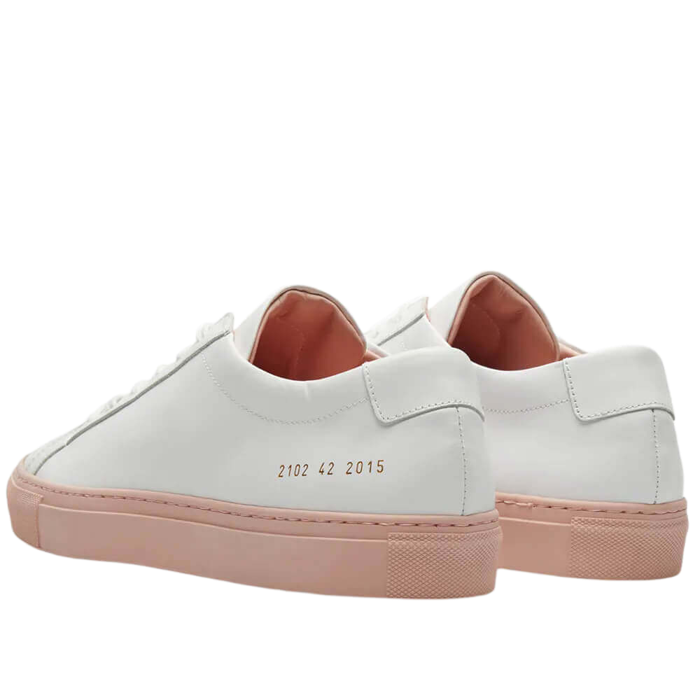 Common Projects Men's Achilles Leather Low-Top Colored Sole Sneakers