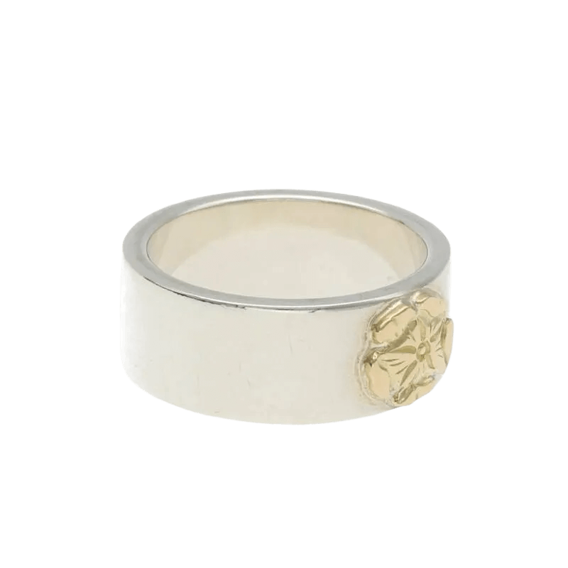 Goros Flattened Rose Ring - Silver And Gold