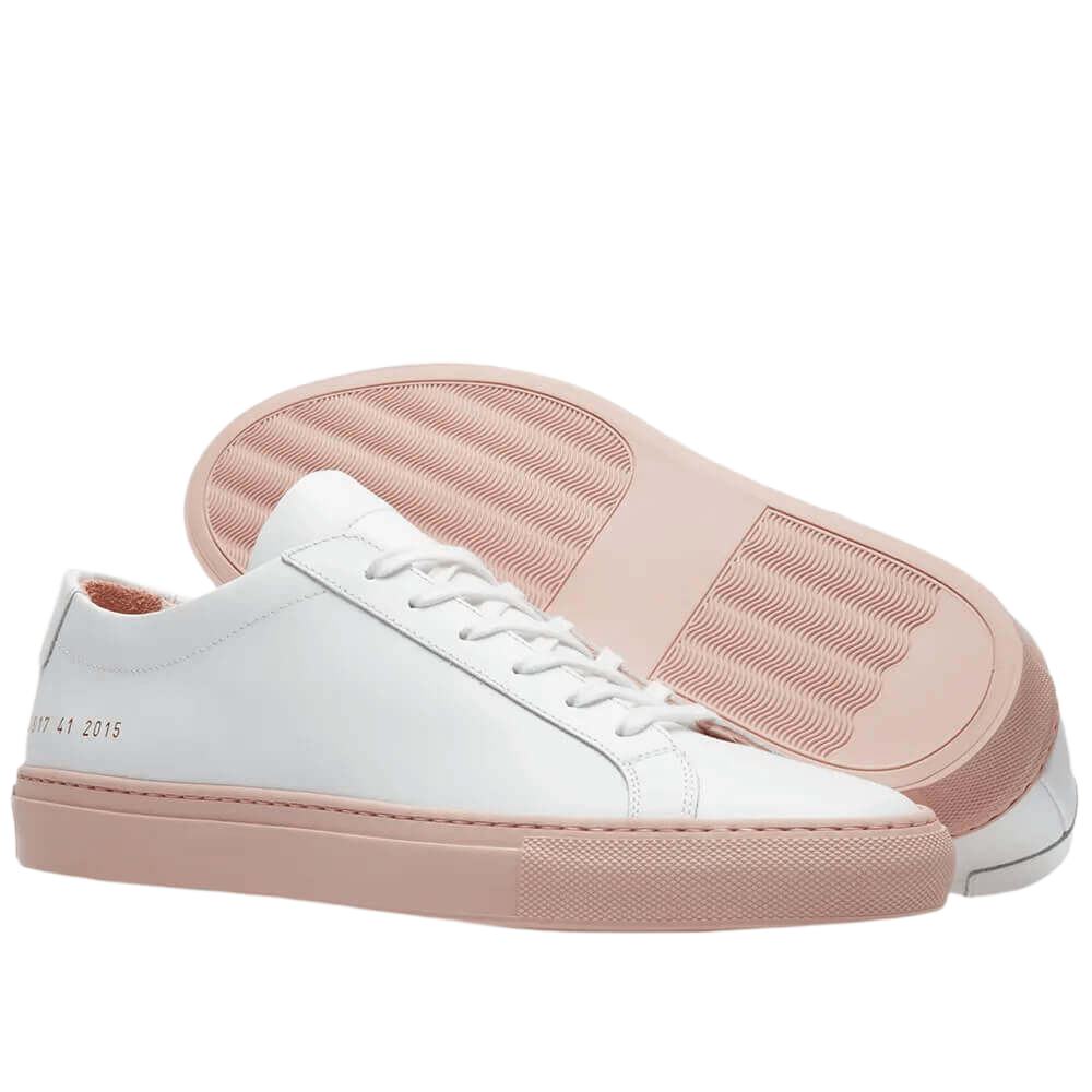 Common Projects Women's Achilles Leather Low-Top Colored Sole Sneakers