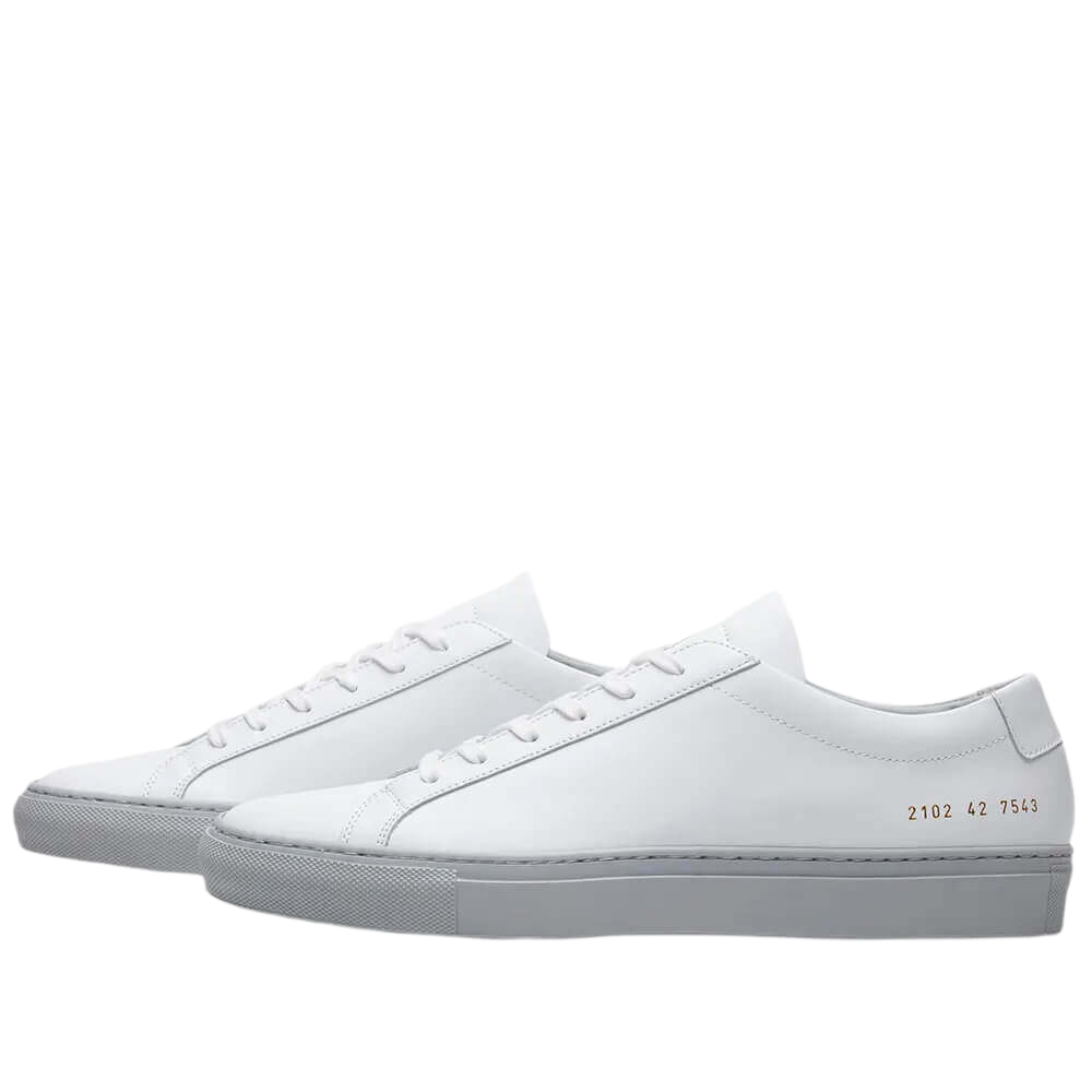 Common Projects Men's Achilles Leather Low-Top Colored Sole Sneakers