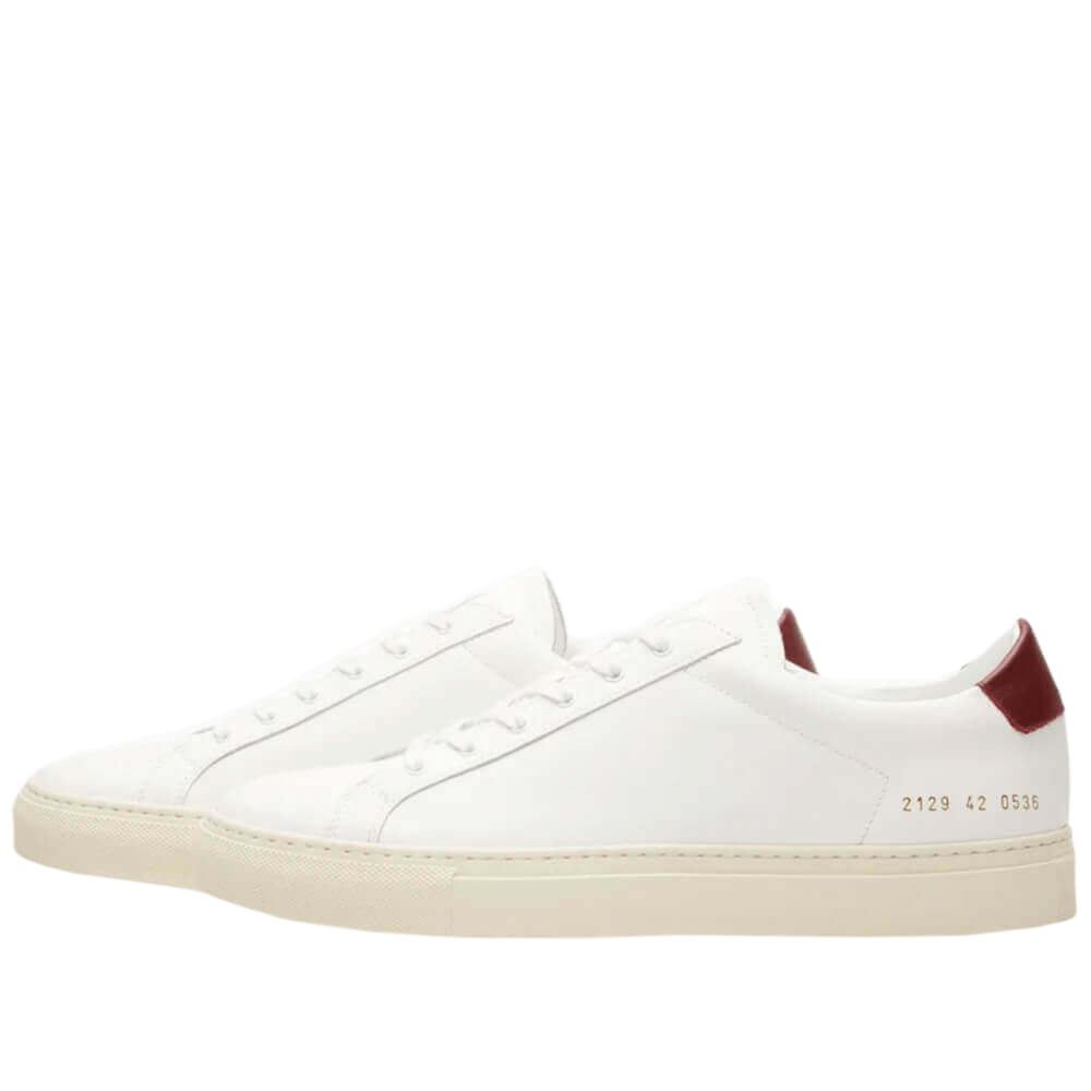 Common Projects Men's Achilles Retro Low-Top Off-White Sole Sneakers