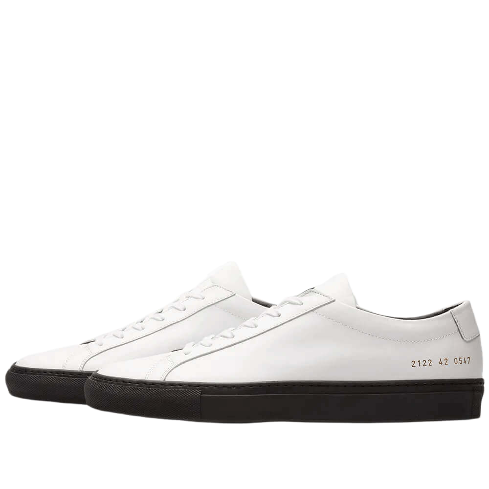 Common Projects Men's Achilles Leather Low-Top Colored Sole Sneakers