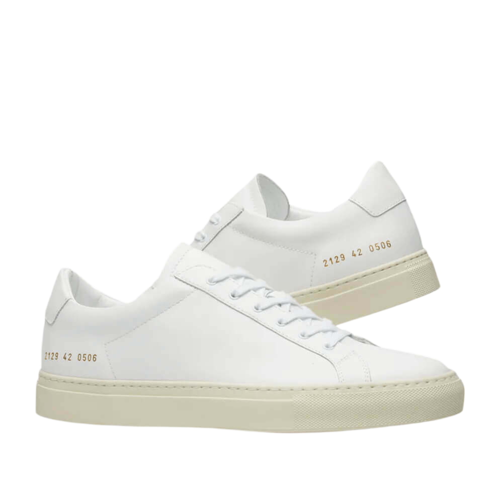 Common Projects Men's Achilles Retro Low-Top Off-White Sole Sneakers