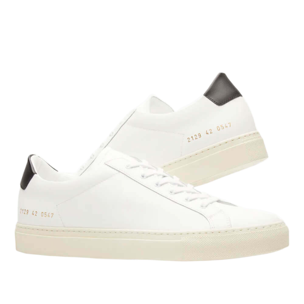 Common Projects Men's Achilles Retro Low-Top Off-White Sole Sneakers