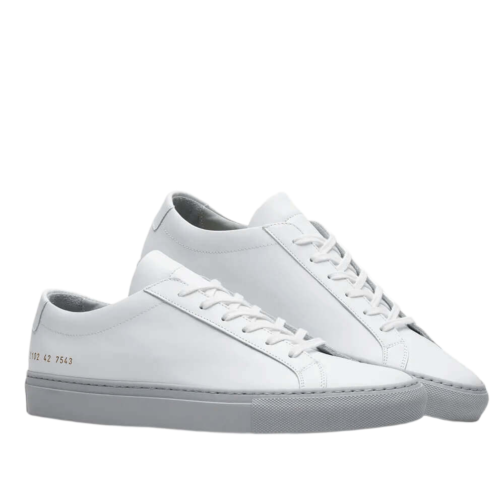 Common Projects Men's Achilles Leather Low-Top Colored Sole Sneakers