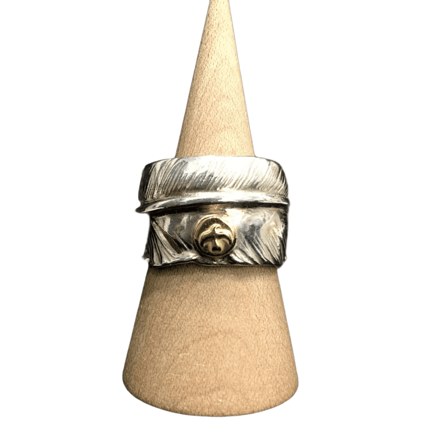 Goros Feather Ring With Metal - Silver And Gold