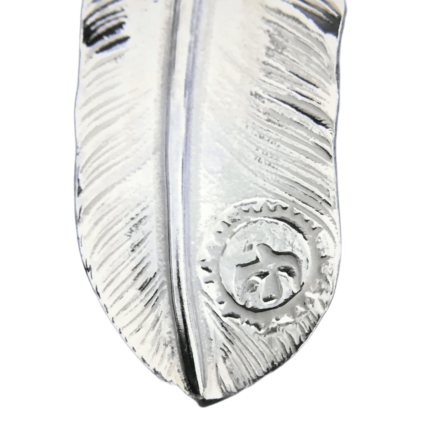 Feather with Silver Claw - Facing Right | Goro's Native Feather Authorized Dealer