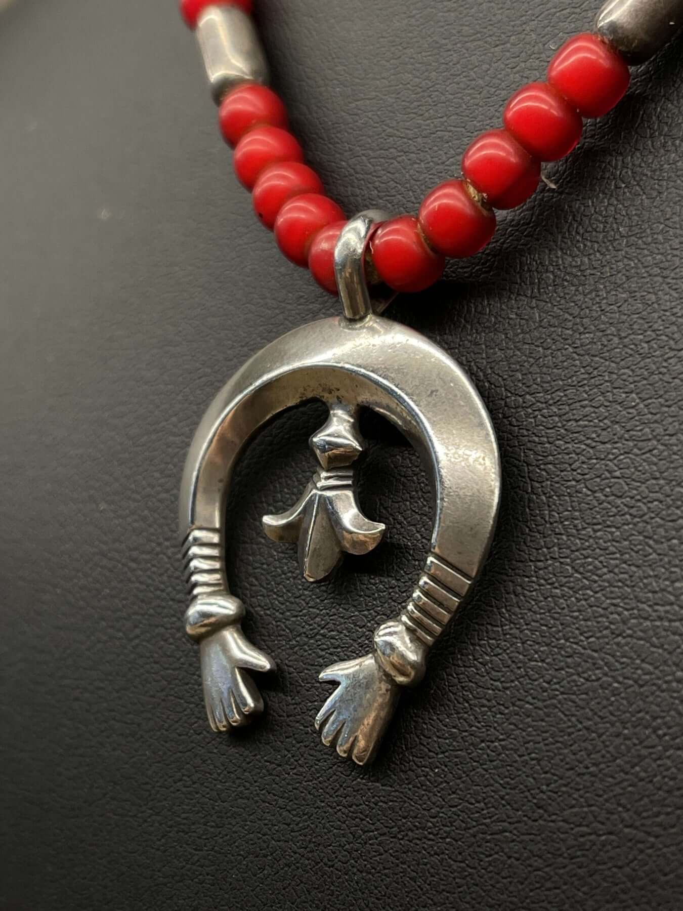 Goros Silver Najone Antique Red Beads Setup