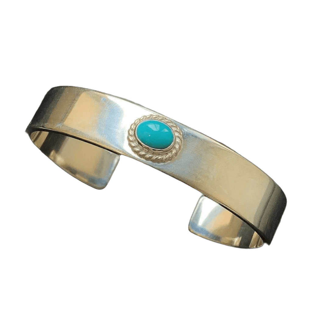 Goros Silver Rope Turquoise Bracelet