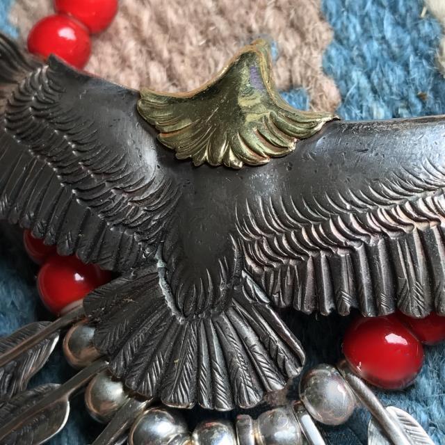 Eagle with Feather and Red Beads Setup | Goros Authorized Dealer