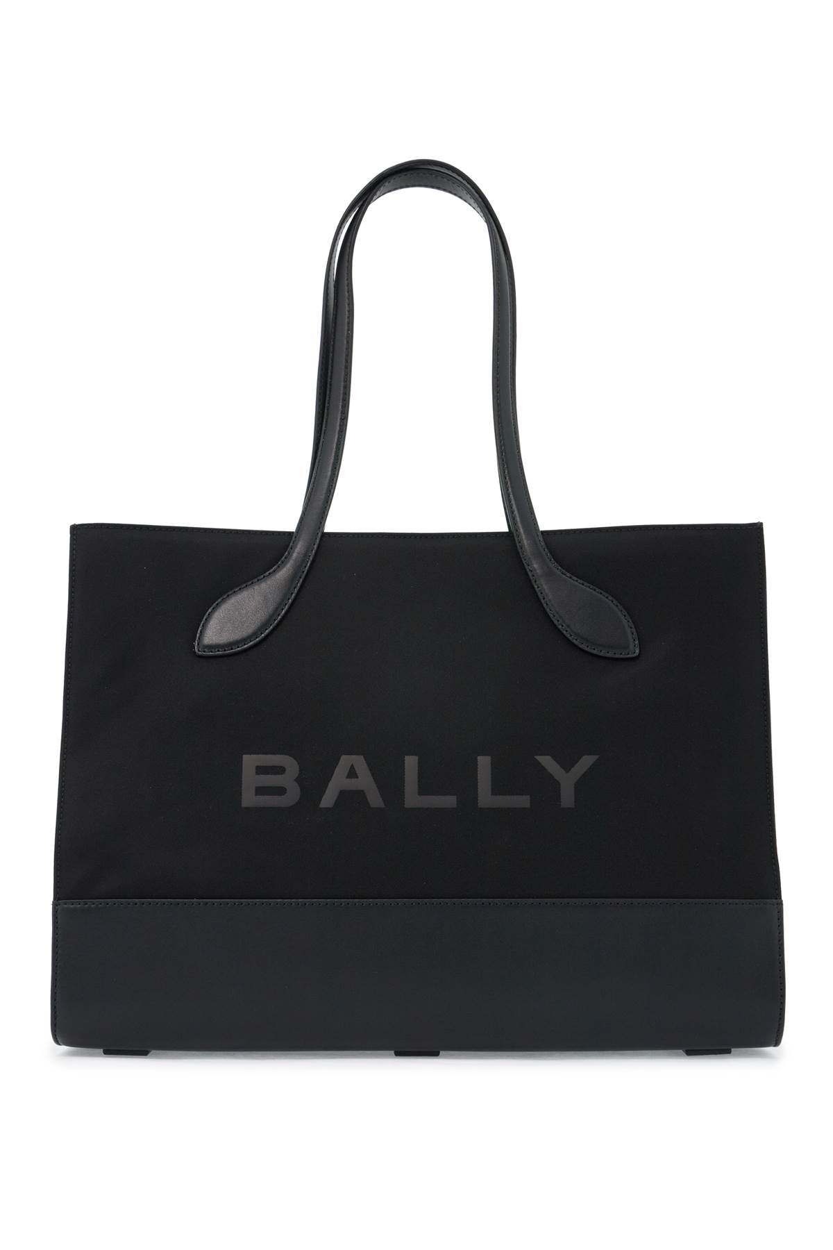 Bally east/west nylon and leather tote bag