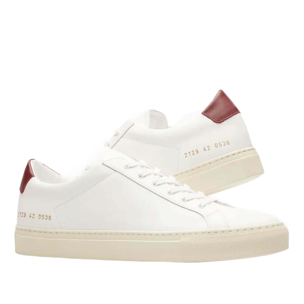 Common Projects Men's Achilles Retro Low-Top Off-White Sole Sneakers