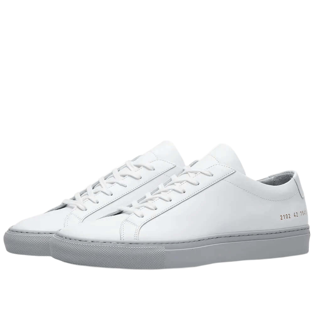 Common Projects Men's Achilles Leather Low-Top Colored Sole Sneakers