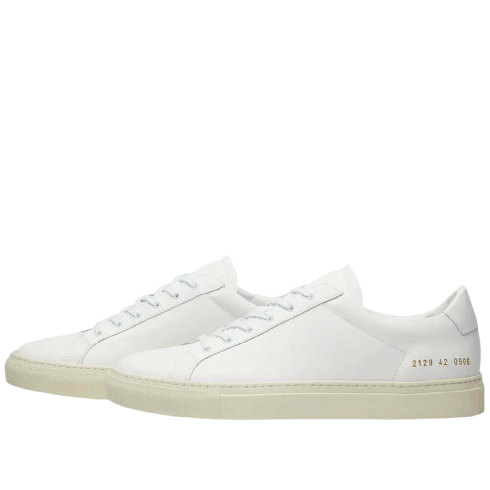 Common Projects Men's Achilles Retro Low-Top Off-White Sole Sneakers