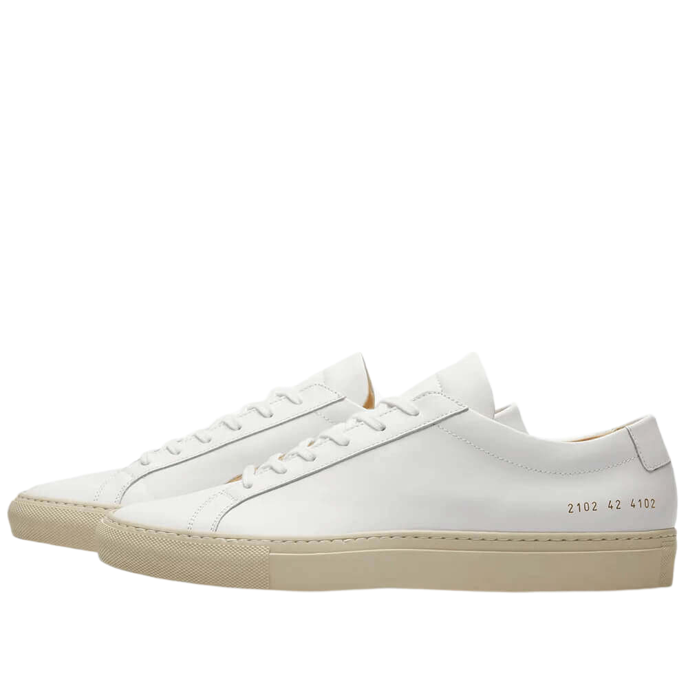 Common Projects Men's Achilles Leather Low-Top Colored Sole Sneakers