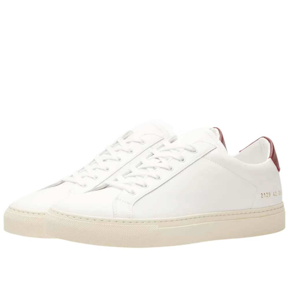 Common Projects Men's Achilles Retro Low-Top Off-White Sole Sneakers