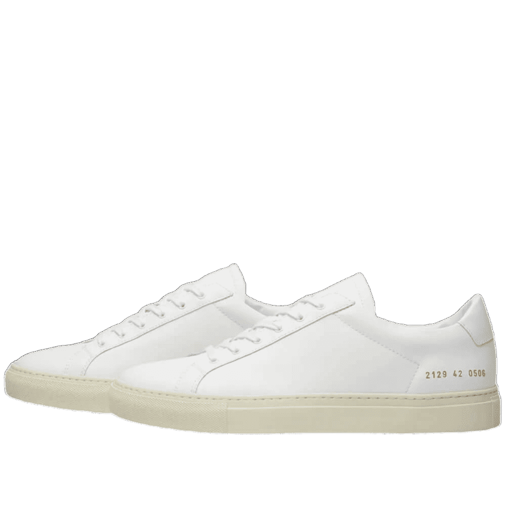 Common Projects Men's Achilles Retro Low-Top Off-White Sole Sneakers