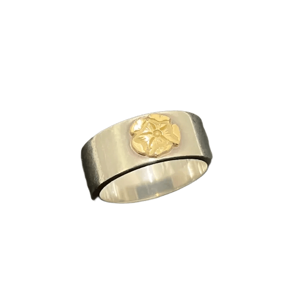 Goros Flattened Rose Ring - Silver And Gold