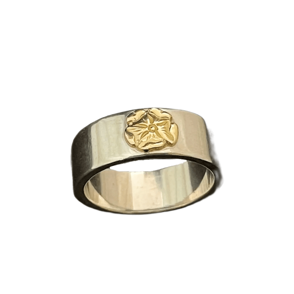 Goros Flattened Rose Ring - Silver And Gold